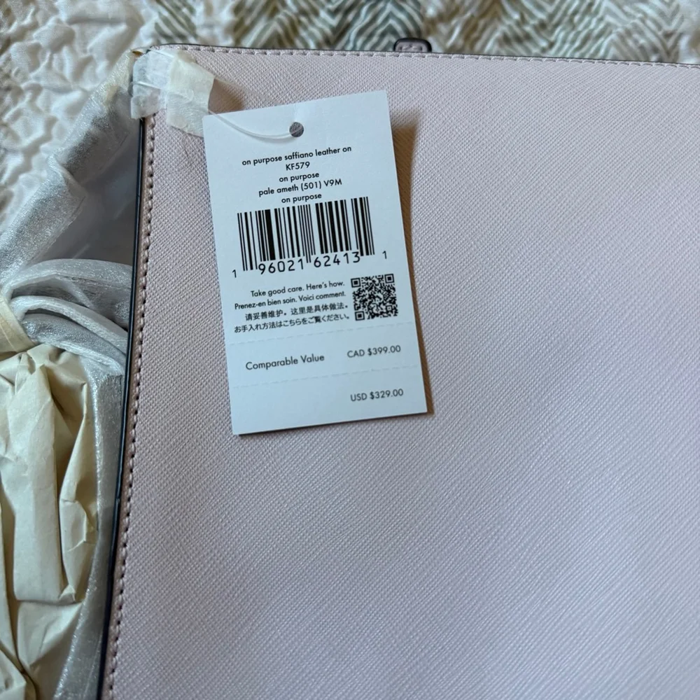 Kate Spade Light Pink Saffiano Leather Crossbody Bag - Picture 5 of 7